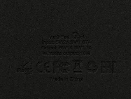 Многофункциональный коврик для мыши «Multi Pad» с беспроводной зарядкой и LCD экраном, 10 Вт, серый