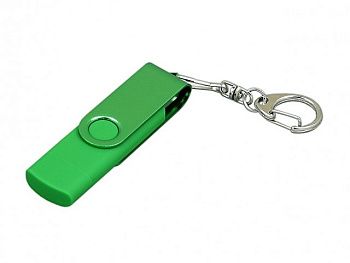 Флешка с поворотным механизмом, c дополнительным разъемом Micro USB, 16 Гб, зеленый Флешка с поворотным механизмом, c дополнительным разъемом Micro USB, 16 Гб, зеленый