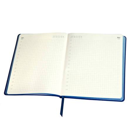 Ежедневник недатированный Arti, B6+, серебристый, кремовый блок, синий обрез
