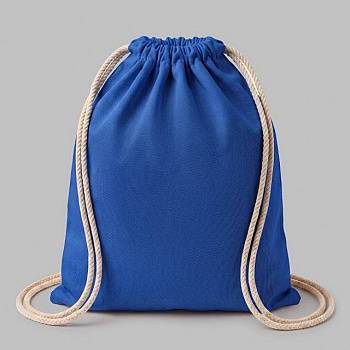 Рюкзак со шнурком Tenes из хлопка плотностью 140 г/м², синий