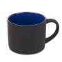 Кружка YASNA с прорезиненным покрытием, черный с голубым, 310 мл