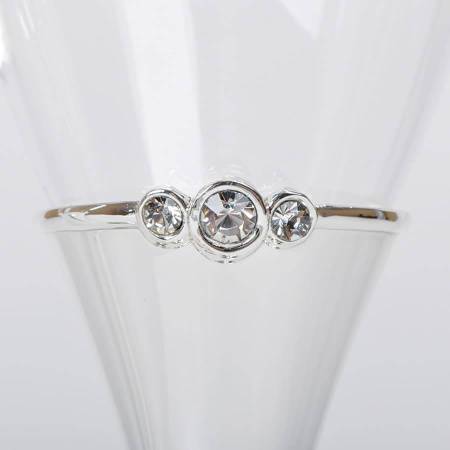 Бокалы для шампанского "Crystal" (2шт), D=6,8см, Н=25,2см, стекло, посеребренный металл,лаковое покр