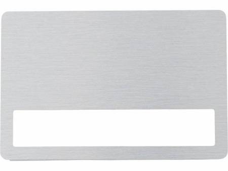 Бейдж металл+ загибушка прозрачная, 90х60мм, серебристый