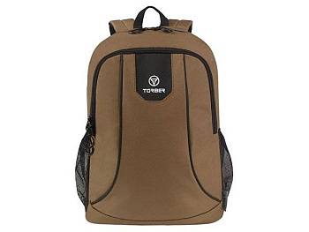 Рюкзак TORBER ROCKIT с отделением для ноутбука 15,6", коричневый, полиэстер 600D, 46 х 30 x 13