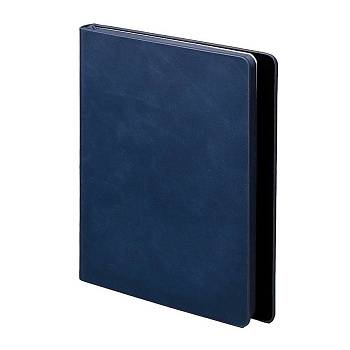 Ежедневник недатированный Solas, формат А5, с магнитом темно-синий, кремовый блок  в линейку