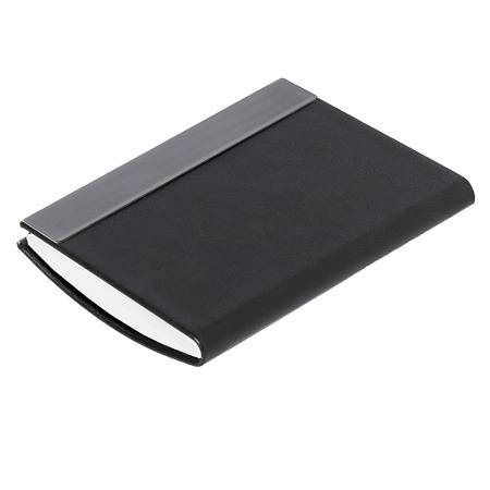 Визитница "Конгресс", черный, 6,5х9,6х1,2 см, иск. кожа, металл, лазерная гравировка