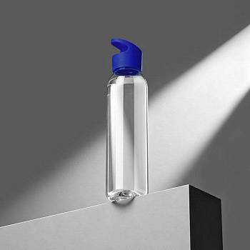 Бутылка для воды "Plain 2" 630 мл, прозрачный/синий