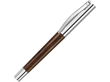 Ручка роллер "TITAN WOOD R", синий, 0.7 мм, коричневый/серебряный