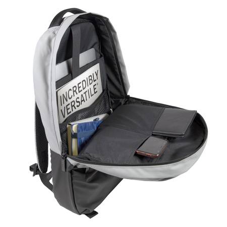 Рюкзак "Hugo", серый/черный, 43х30х10 см, осн. ткань:100% пл-р с пок-тием PU,подкладка:100% пл-р