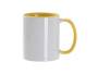 Кружка для сублимации, 330 мл, d=82 мм, стандарт А, белая, желтая внутри
