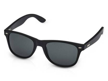 Бамбуковые солнцезащитные очки Arlo с черным покрытием - сплошной черный