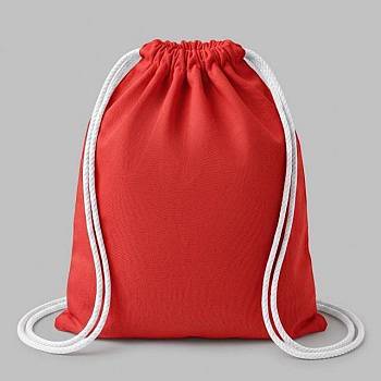 Рюкзак со шнурком Tenes из хлопка плотностью 140 г/м², красный