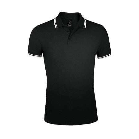 Футболка поло "Pasadena Men" белый, голубой__S, 100% х/б