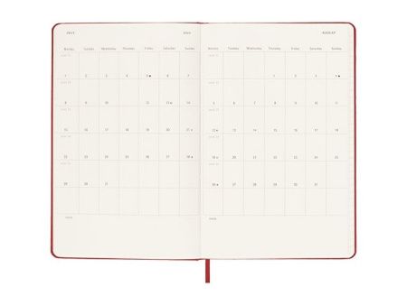 Записная книжка 12 месяцев на 2024 год, в твердой обложке, красный, Large, 13х21