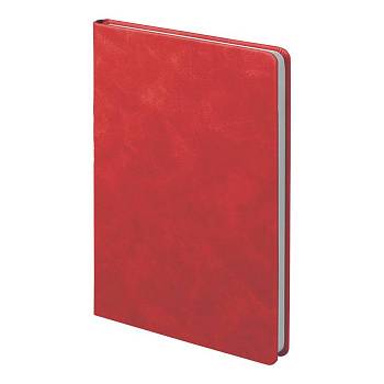 Ежедневник недатированный Muse, красный, А5, с декоративной черной полосой, блок в линейку