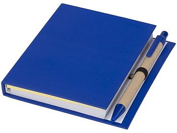 Цветной комбинированный блокнот с ручкой, синий Цветной комбинированный блокнот с ручкой, синий