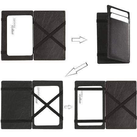 Визитница-перевертыш  "Бари", 7*11 см, кожа, тиснение