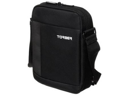 Сумка кросс-боди TORBER, черный, нейлон, 21,5 х 17 х 6 см