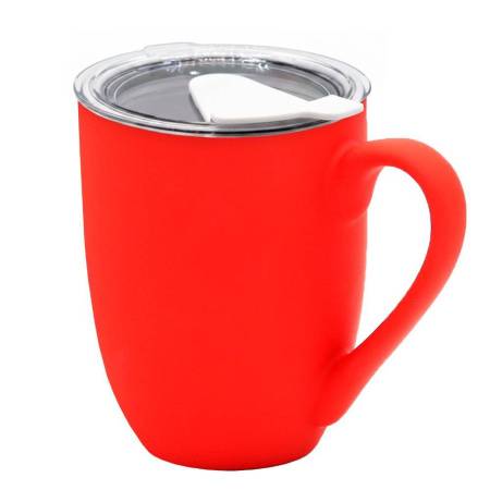Кружка с крышкой Velvet Duo, софт-тач