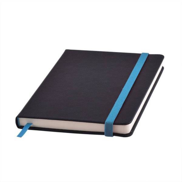 Ежедневник недатированный Ray, А5, черный/голубой, кремовый блок