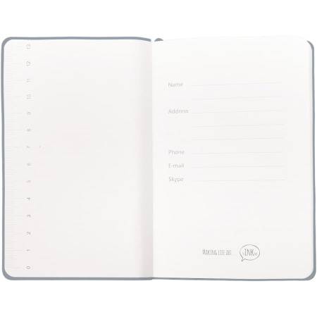 Блокнот "URBAN", 90 ? 140 мм,  серый,   мягкая обложка,  блок-клетка, тиснение