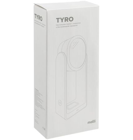 Настольная лампа с зеркалом и беспроводной зарядкой Tyro, белая Настольная лампа с зеркалом и беспроводной зарядкой Tyro, белая