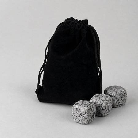 Камни для виски «Gentleman» в бархатном мешочке, 4 шт, серый