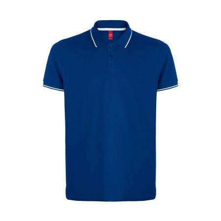 Рубашка-поло мужская SPECTRUM, к/р, белый/черный, S, 100% хлопок