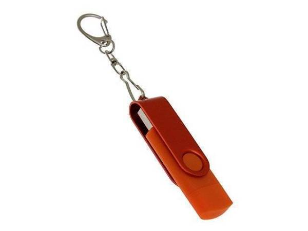 USB 3.0- флешка на 16 Гб с поворотным механизмом и дополнительным разъемом Type-C