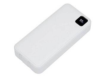 Внешний аккумулятор со встроенными кабелями «Фрэйм Про», быстрая зарядка, 20000мач, белый