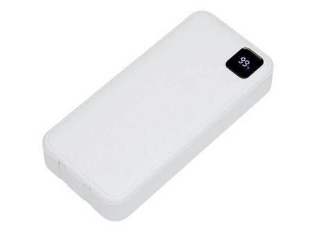 Внешний аккумулятор со встроенными кабелями «Фрэйм Про», быстрая зарядка, 20000мач