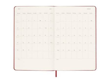 Записная книжка 12 месяцев на 2024 год, в твердой обложке, красный, Large, 13х21