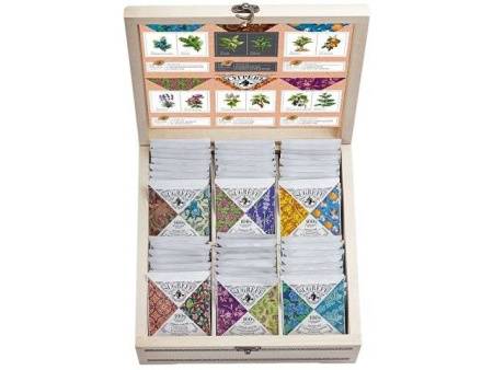 Подарочный набор с пакетированным чаем в деревянной шкатулке без лого