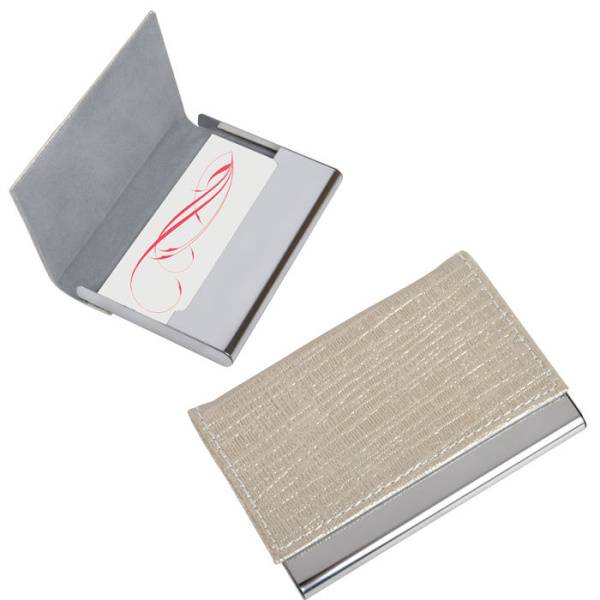 Визитница "Pearl" с магнитной застежкой, 9,3х6,3х1см,металл