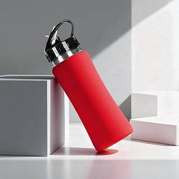 Бутылка для воды "Bottle C1", сталь, soft touch, 600 мл, красный