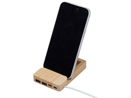 USB хаб «Memo», 2*USB, 2*Type C, бамбук