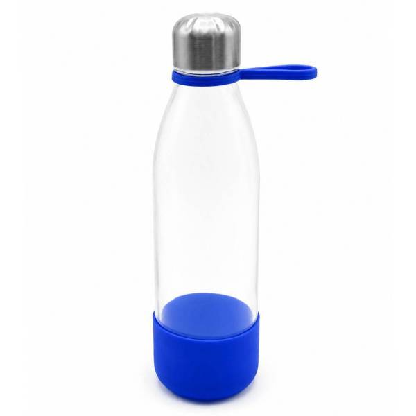 Бутылка стеклянная с манжетой и держателем Glassy