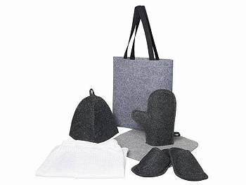 Банный набор с килтом "Healing", мужской, серый