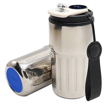 Термокружка Ashly To Go, серебристая/чёрная/тёмно-синяя