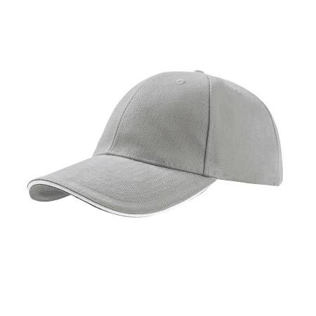 Бейсболка "LIBERTY SANDWICH",6 клиньев,сэндвич,металл.застежка,бежев. с синим,100% хлопок