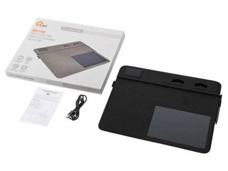 Многофункциональный коврик для мыши «Multi Pad» с беспроводной зарядкой и LCD экраном, 10 Вт, серый