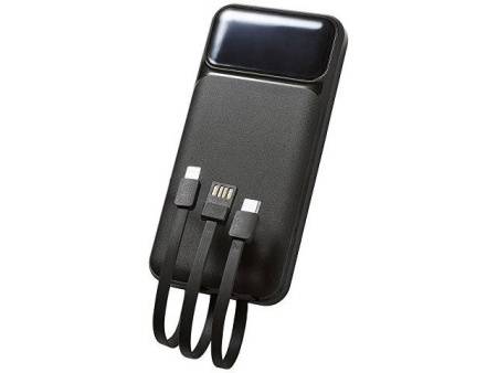 Подарочный набор "Tesla" с блокнотом А5, ручкой и пауэрбенком на 10 000 mAh, черный