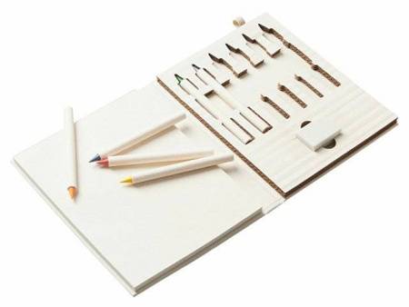 Набор цветных карандашей и листочков для рисования из молочной бумаги "Artify", молочный