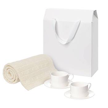 Подарочный набор Mokko, Fado, бежевый в коробке-пакете (две чайных пары, плед)