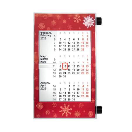 Календарь настольный на 2 года, размер 18,5*11 см, цвет- белый, пластик