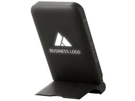 Беспроводной внешний аккумулятор с подсветкой лого и подставкой «Magflash», 10000 мАч, 15 Вт, черный
