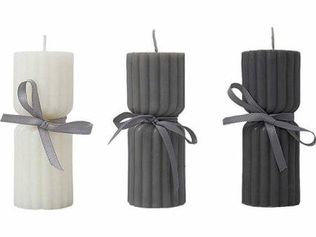 Набор свечей с гранями "Vela", темно-серый, белый