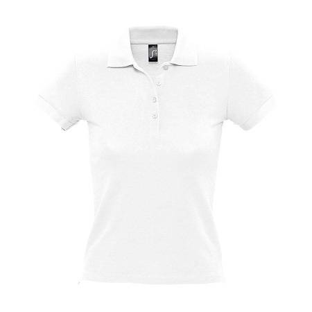 Рубашка поло женская PEOPLE, белый, S, 100% хлопок