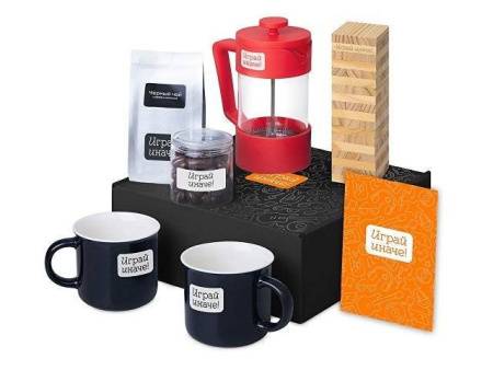 Подарочный набор «Re:y. Together»  с френчпрессом, кружками и дженгой