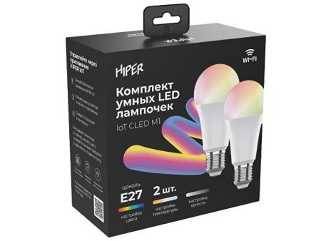 Набор из двух лампочек «IoT CLED M1 RGB», E27, белый